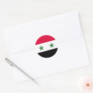 Syria flag classic round sticker