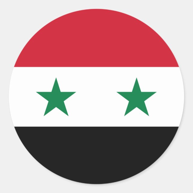 Syria Flag Classic Round Sticker (Front)