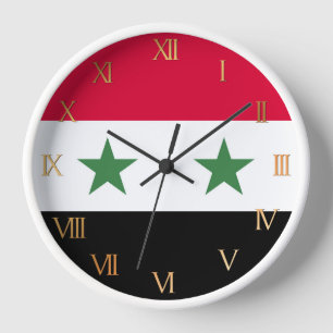 Syria flag clock