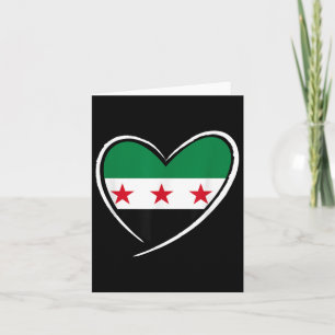 Syria Flag Heart Syrian Men Women Kids Boys Girls  Card