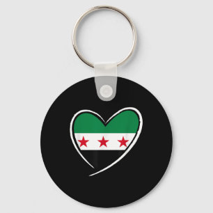 Syria Flag Heart Syrian Men Women Kids Boys Girls Key Ring