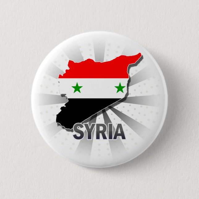 Syria Flag Map 2.0 6 Cm Round Badge (Front)