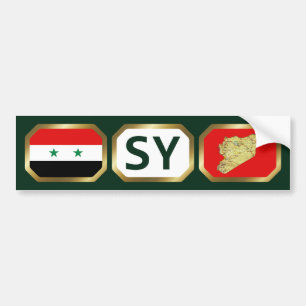 Syria Flag Map Code Bumper Sticker
