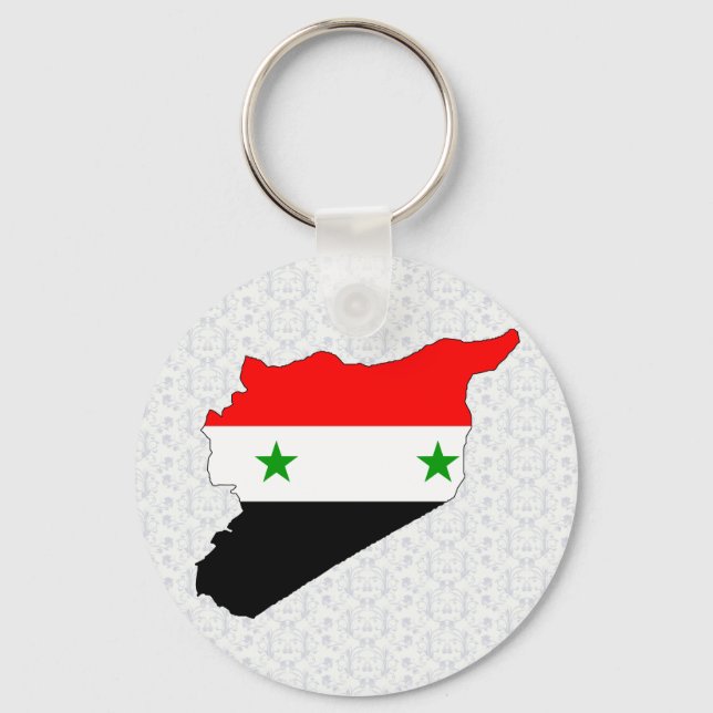 Syria Flag Map full size Key Ring (Front)