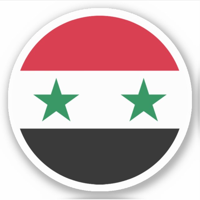 Syria Flag Round Sticker (Front)