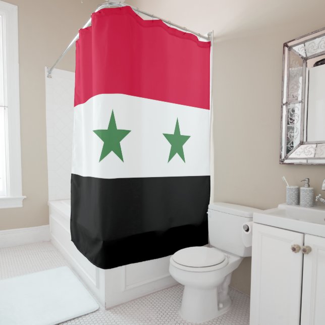 Syria flag shower curtain (In Situ)