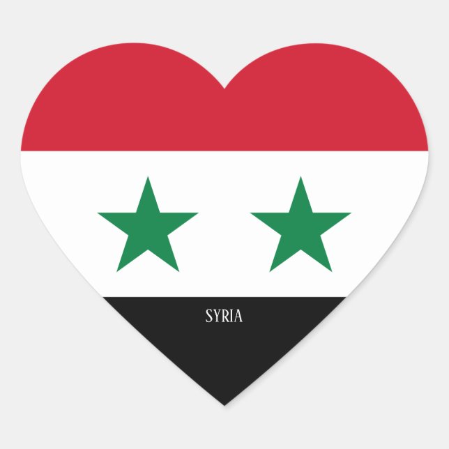 Syria Flag Splendid Patriotic Heart Sticker (Front)