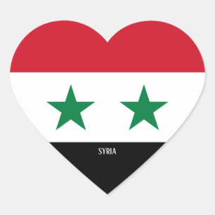 Syria Flag Splendid Patriotic Heart Sticker