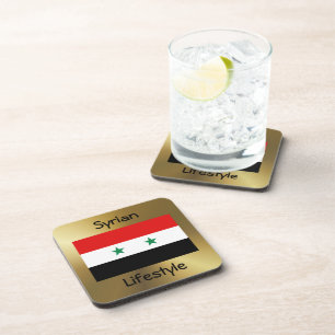 Syria Flag+Text Coaster