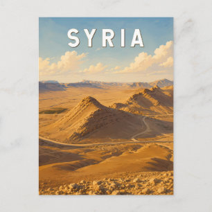 Syria Illustration Travel Art Vintage Postcard