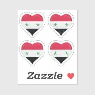 Syria love flag pride heart sticker