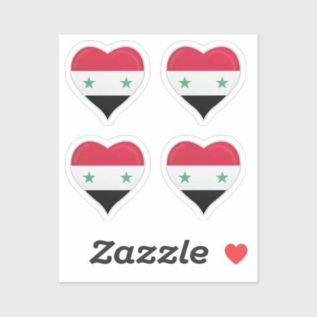 Syria love flag pride heart sticker (Sheet)