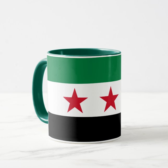 Syria mug, Syrian Flag patriotic, Independence Mug (Front Left)