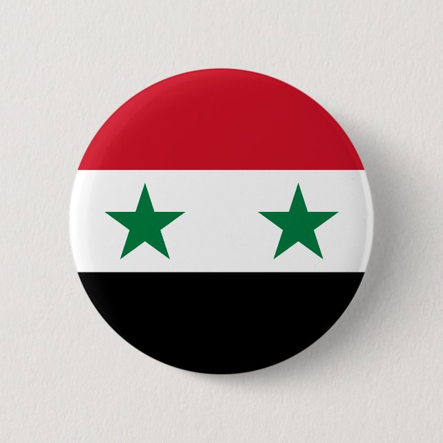 Syria Old Flag 6 Cm Round Badge (Front)