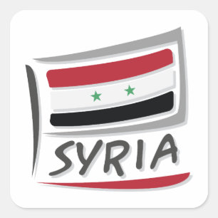 Syria Pride X Flag Square Sticker