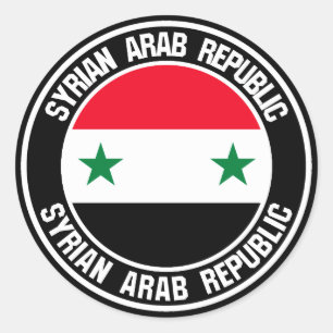 Syria Round Emblem Classic Round Sticker