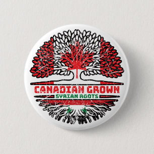 Syria Syrian Canadian Canada Tree Roots Flag 6 Cm Round Badge