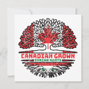 Syria Syrian Canadian Canada Tree Roots Flag Card