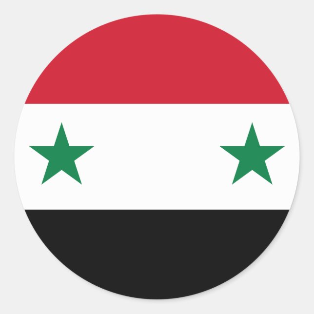 Syria (Syrian) Flag Classic Round Sticker (Front)