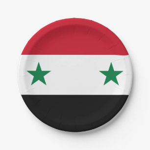 Syria (Syrian) Flag Paper Plate