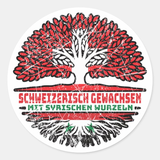 Syria Syrian Swiss tree root Classic Round Sticker (Front)