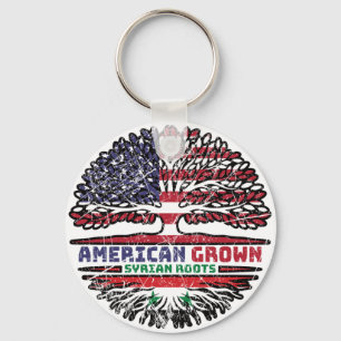 Syria Syrian US American USA United States Tree Key Ring