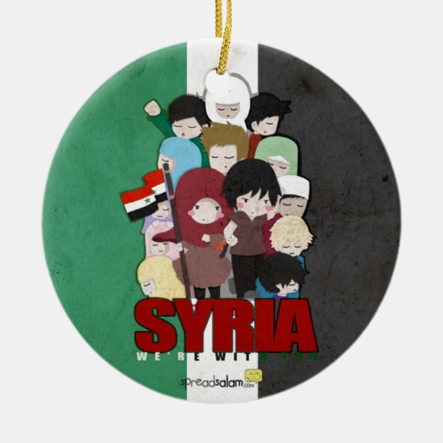 SYRIA - We're With You Ceramic Ornament (Front)