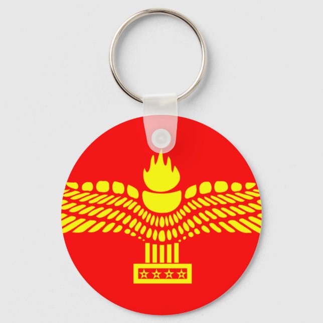 Syriac Aramaic People, Syria flag Key Ring (Front)