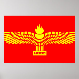 Syriac Aramaic People, Syria flag Poster