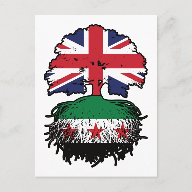 Syrian British Roots and Crown Tree Postcard (Front)
