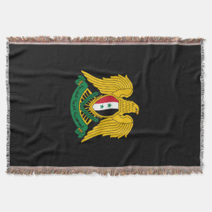Syrian coat of arms throw blanket