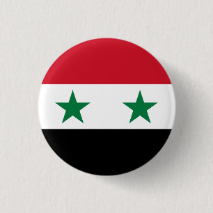 Syrian Flag, Flag of Syria 3 Cm Round Badge