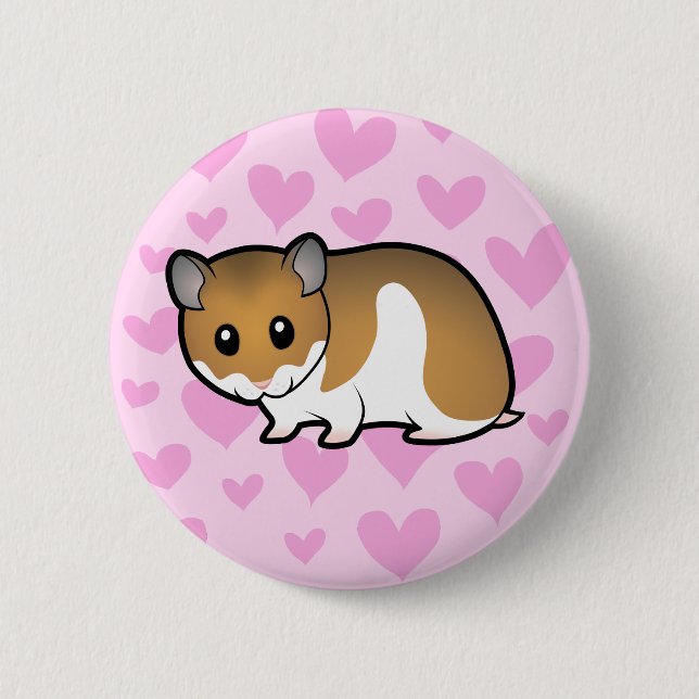 Syrian Hamster Love 6 Cm Round Badge (Front)