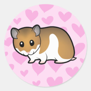 Syrian Hamster Love Classic Round Sticker