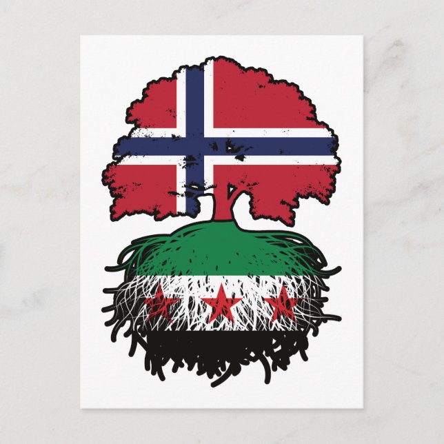 Syrian Norwegian Roots and Crown Tree Postcard (Front)
