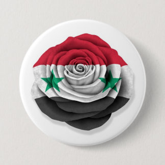 Syrian Rose Flag on White 7.5 Cm Round Badge