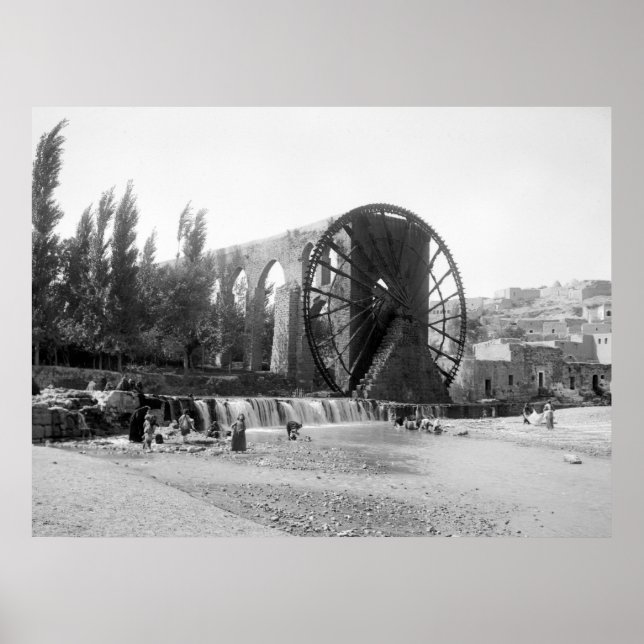 Syrian Water Wheel, early 1900s Poster (Front)
