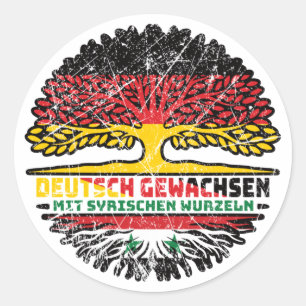 Syrien Syrisch Deutsch Deutschland Baum Wurzel Classic Round Sticker