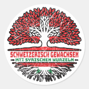 Syrien Syrisch Schweizer Baum Wurzel Classic Round Sticker