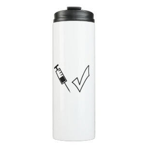 Syringe and tick symbol vaccinated thermal tumbler
