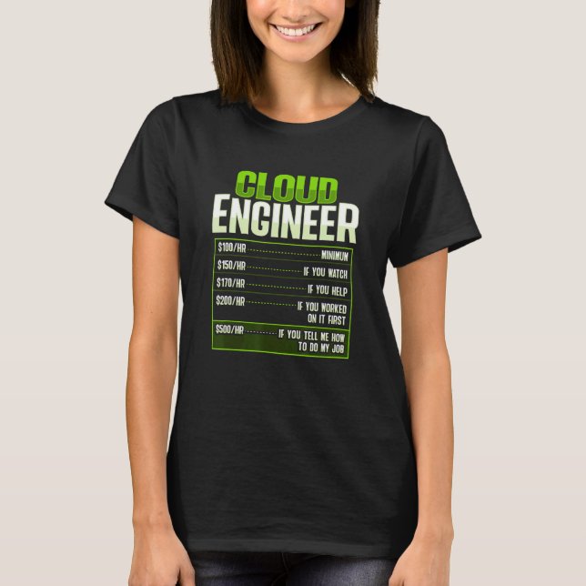 Sys admin and developer for a Cloud devops enginee T-Shirt (Front)