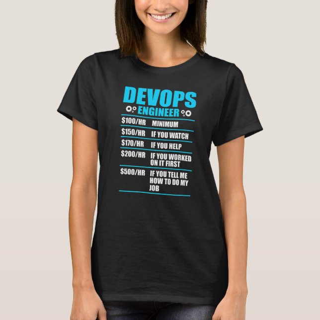 Sys admin and developer for a Cloud devops enginee T-Shirt (Front)