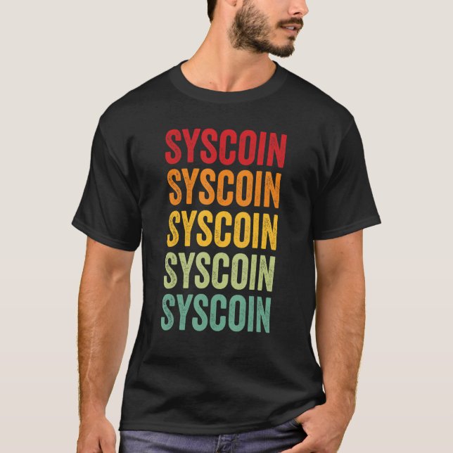 Syscoin Crypto Rainbow Text Design T-Shirt (Front)