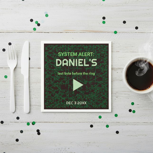 System Alert Hacker Bachelor Party Napkins (Creator Uploaded)