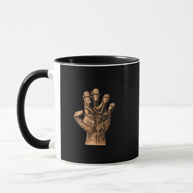 System Break Hand Abstract Hacker Power Symbol Mug (Left)
