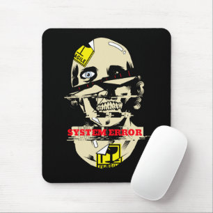 System Error Glitch Skull Streetwear Art Mouse Pad