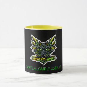 SYSTEM GMR Cyber Dragon Glitch Gaming Two-Tone Mug