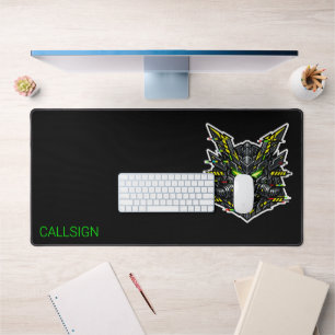 SYSTEM GMR Glitch Samurai Cyberpunk Gaming Desk Mat