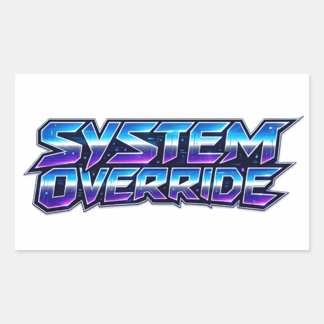 System Override Futuristic Tech Sticker (Front)