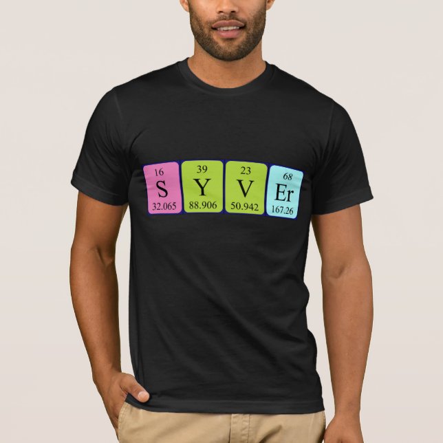 Syver periodic table name shirt (Front)